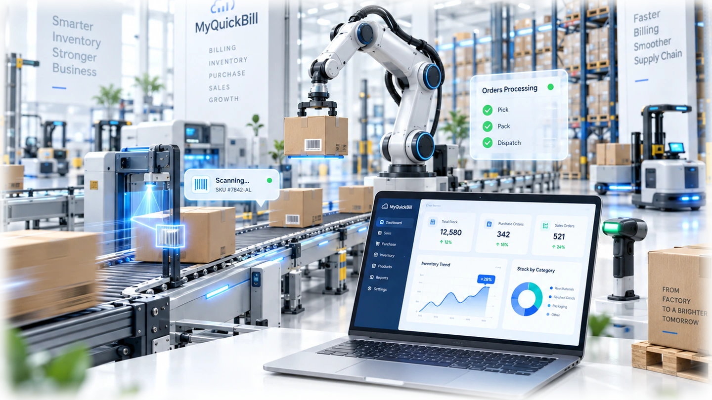 MyQuickBill factory and wholesale automation, stock and warehouse dashboard